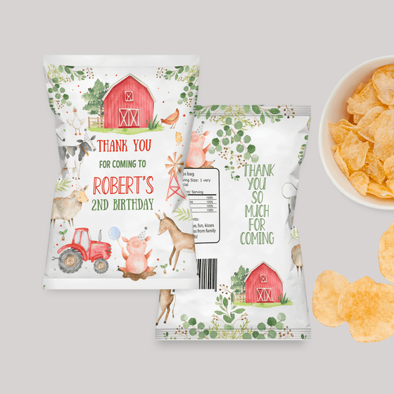 Editable Farm Chip Bag Label F101