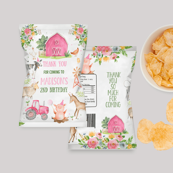 Editable Farm Chip Bag Label F102