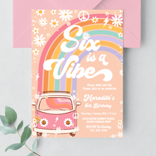  Editable Six Is A Vibe Birthday Invitation s G206