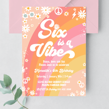  Editable Six Is A Vibe Birthday Invitation G406