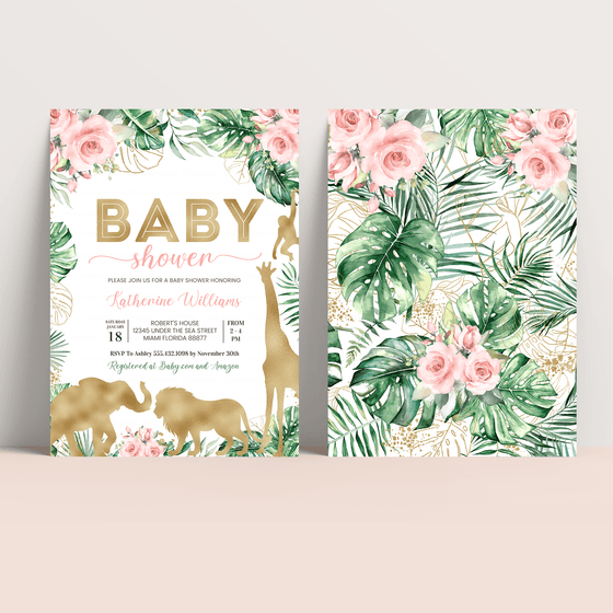 Editable Safari Baby Shower Invitation JG08