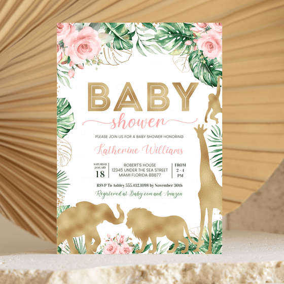 Editable Safari Baby Shower Invitation JG08