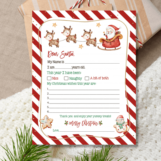 Letter To Santa Printable Easy To Print LTS06