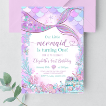  Editable Our Little Mermaid Birthday Inviation M302