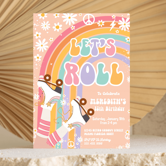 Editable Skate Party Invitation R106