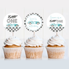 Editable Fast One Cupcake Toppers R202