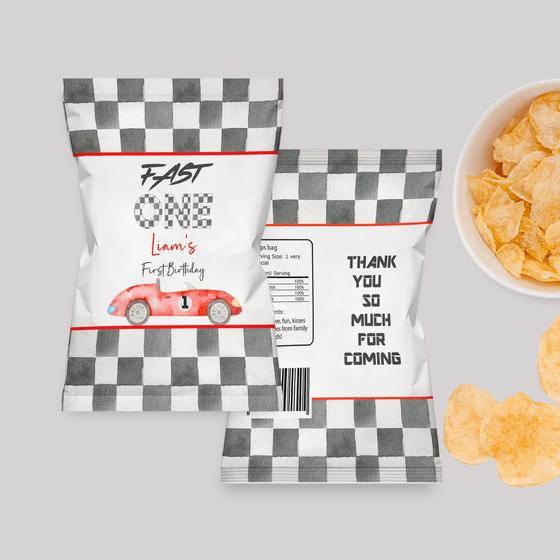 Editable Fast One Chip Bag Label R303