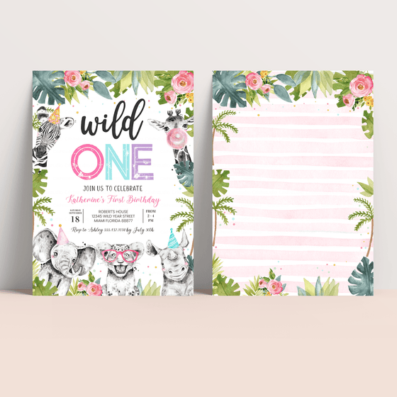 Editable Wild One Birthday Invitation S201