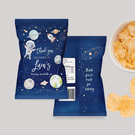 Editable First Trip Around The Sun Party Favor Birthday Package TA03