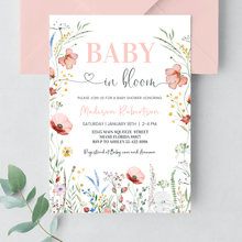  Editable Baby In Bloom Baby Shower Invitation B001