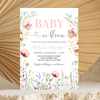 Editable Baby In Bloom Baby Shower Invitation B001