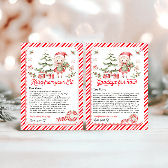 Editable Elf Arrival and Goodbye Letter Printable Kit ELF107
