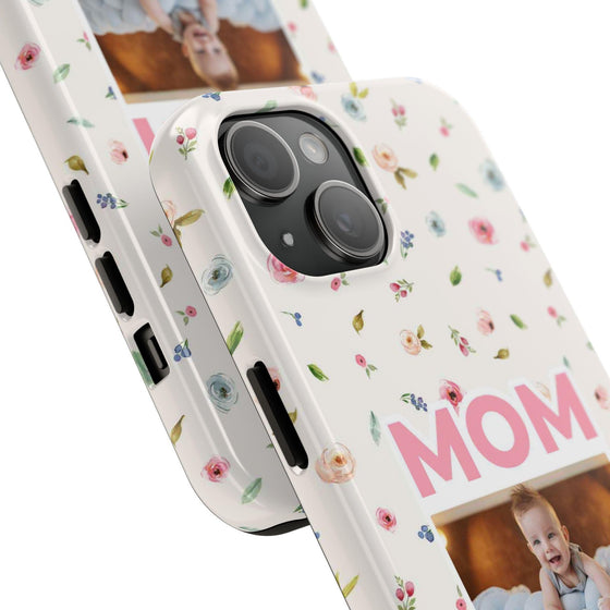 Floral Mom Photo Tough Phone Case - Durable Protection for Loving Mothers - PC027