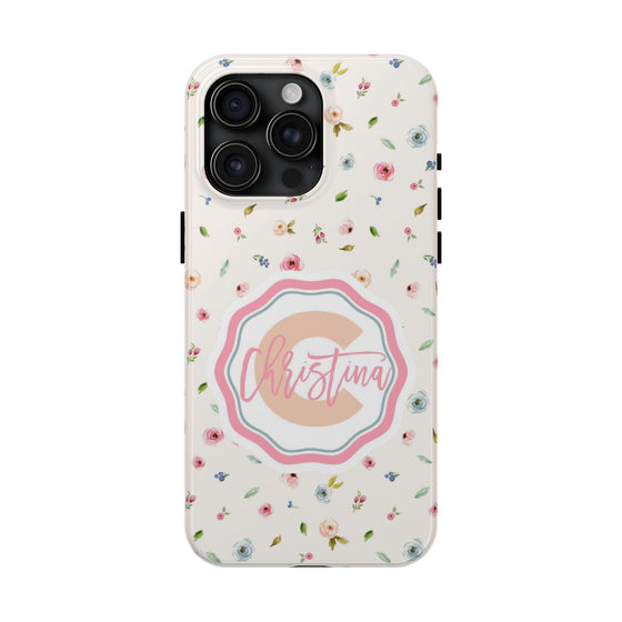 Personalized Floral Tough Phone Case - Custom Name Design - PC030