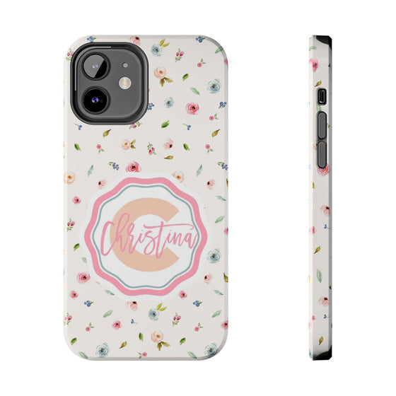 Personalized Floral Tough Phone Case - Custom Name Design - PC030