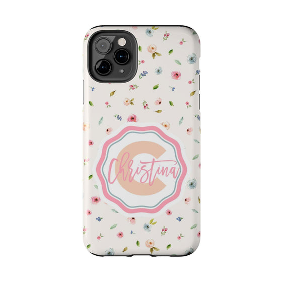 Personalized Floral Tough Phone Case - Custom Name Design - PC030