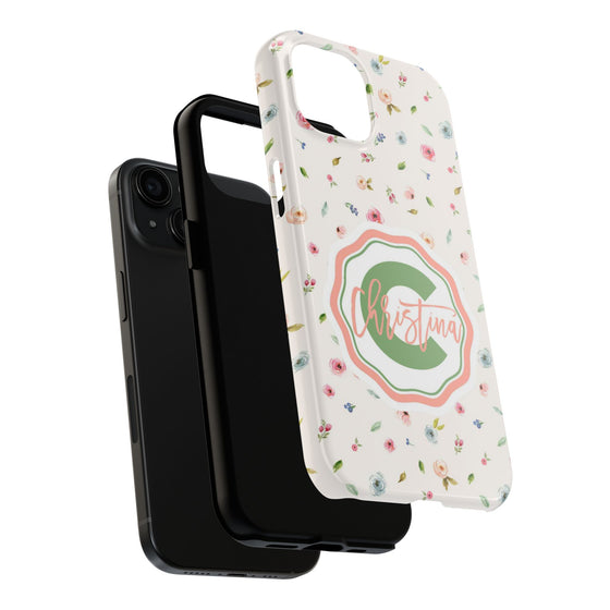 Personalized Floral Tough Phone Case for Women | Durable & Stylish Protection - PC029
