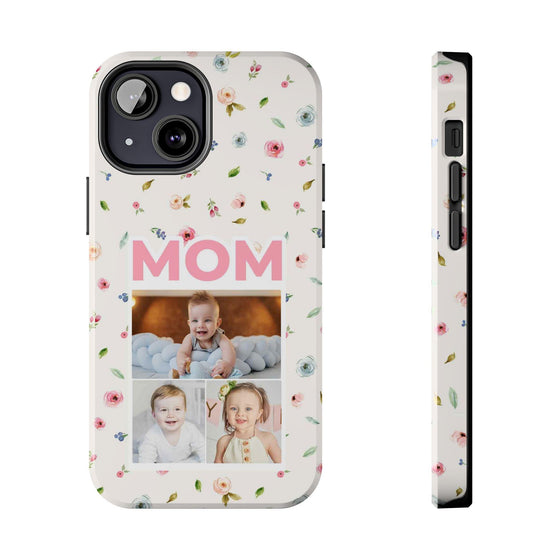 Floral Mom Photo Tough Phone Case - Durable Protection for Loving Mothers - PC027