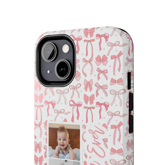 Custom Tough Phone Case - Best Mom Ever with Pink Bows - PC016