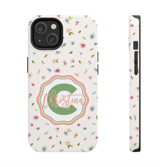 Personalized Floral Tough Phone Case for Women | Durable & Stylish Protection - PC029