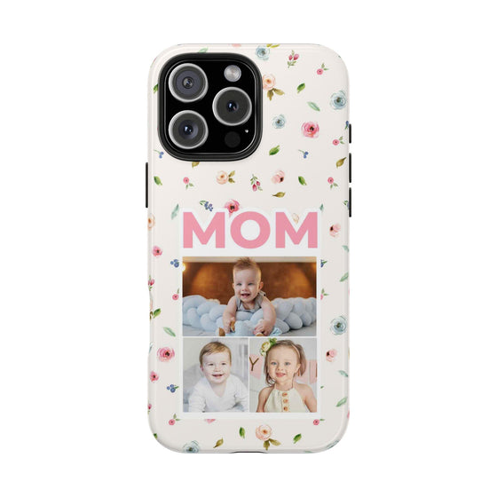 Floral Mom Photo Tough Phone Case - Durable Protection for Loving Mothers - PC027