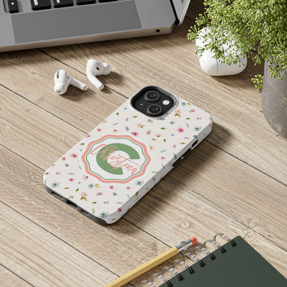 Personalized Floral Tough Phone Case for Women | Durable & Stylish Protection - PC029