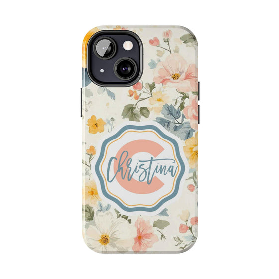 Personalized Floral Tough Phone Case - Customized with Name | Durable Protection - PC013