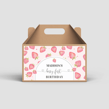  Editable Berry First Birthday Box Label Strawberry BF01