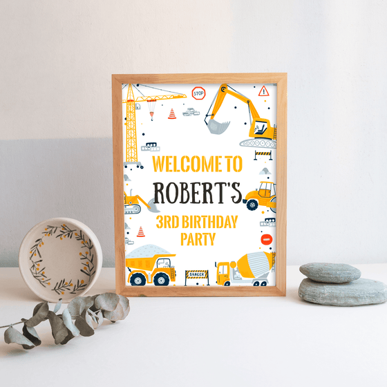 Editable Construction Welcome Sign C001