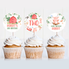 Editable Birthday Cupcake Toppers Farm F101