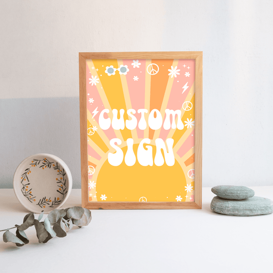 Editable Groovy Birthday Custom Sign G114