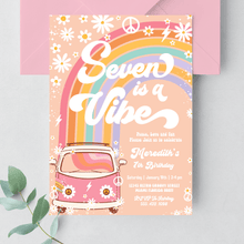  Editable Seven Is A Vibe Birthday Invitation G207