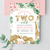 Editable Two Wild Birthday Invitation JG02