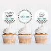 Editable Two fast Birthday Cupcake Toppers  R102