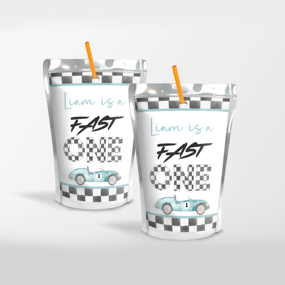 Editable Fast One Birthday Juice Label R202