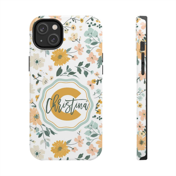 Personalized Floral Tough Phone Case - Custom Name Design - PC007