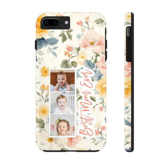 Personalized Floral Tough Phone Case - Best Mom Ever - PC012