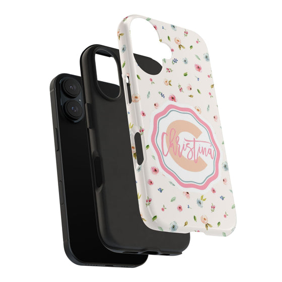 Personalized Floral Tough Phone Case - Custom Name Design - PC030