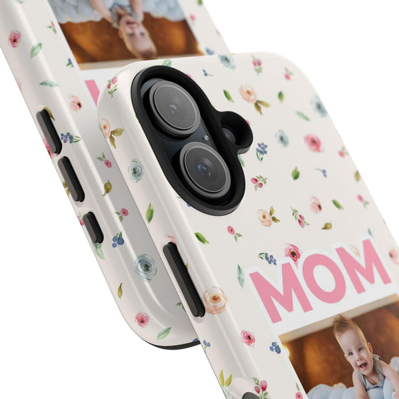Floral Mom Photo Tough Phone Case - Durable Protection for Loving Mothers - PC027
