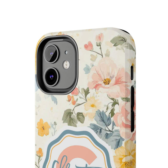 Personalized Floral Tough Phone Case - Customized with Name | Durable Protection - PC013