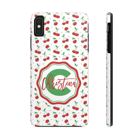 Personalized Cherry Tough Phone Case – Custom Name Design - PC021