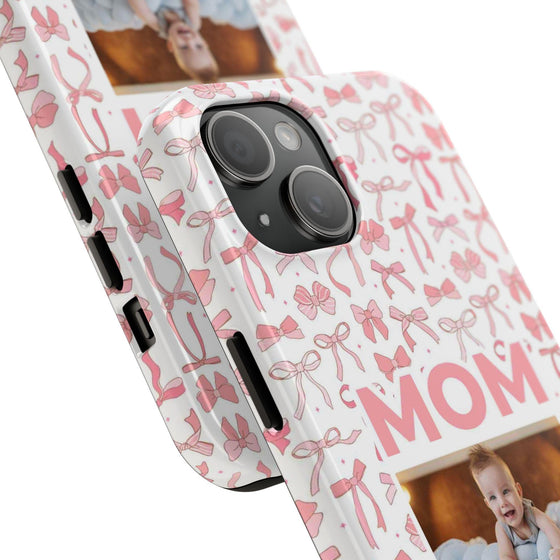 Personalized Mom Photo Collage Phone Case - Bow Design -PC015