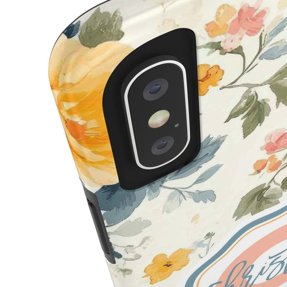 Personalized Floral Tough Phone Case - Customized with Name | Durable Protection - PC013