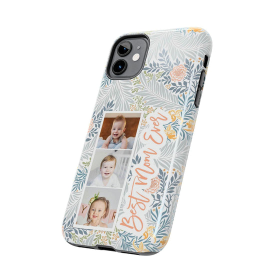 Personalized Tough Phone Case - Best Mom Ever with Floral Design - PC002