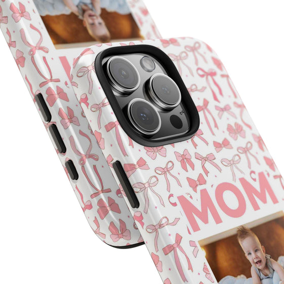Personalized Mom Photo Collage Phone Case - Bow Design -PC015