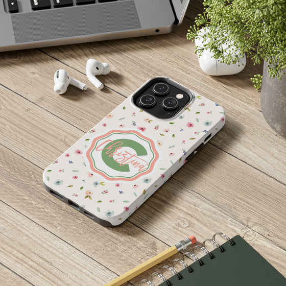 Personalized Floral Tough Phone Case for Women | Durable & Stylish Protection - PC029