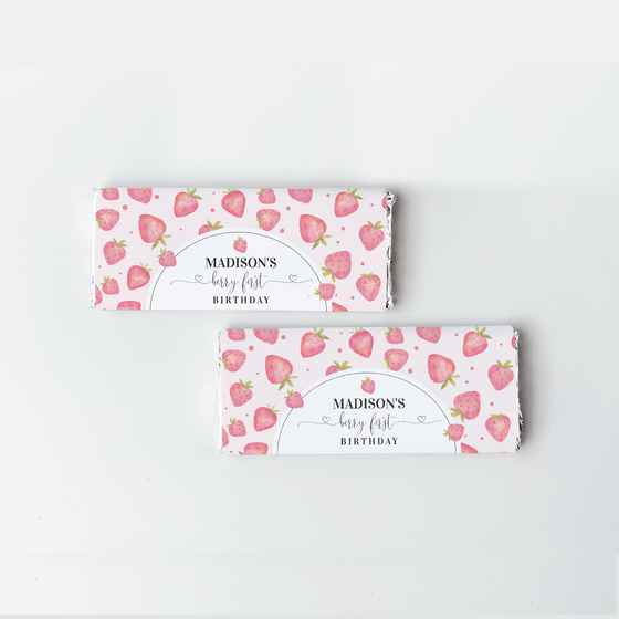 Editable Candy Bar Wrapper Strawberry BF01