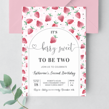  Editable Berry Sweet 2nd Birthday Invitation BF26