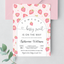  Editable Strawberry Shower Baby Shower Invitation BS01