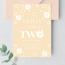  Editable Daisy 2nd Birthday Invitation D108